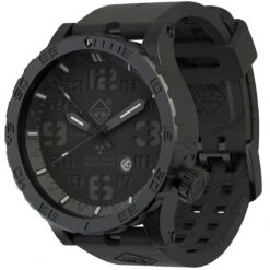 Hazard 4 Heavy Water Diver Titanium Tritium Watch Blackout Black GMT Blue/Red