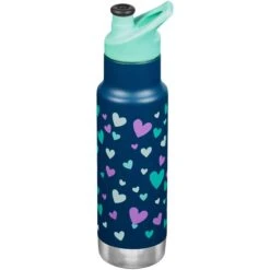 Klean Kanteen Kid Kanteen 355ml Classic Insulated Bottle Sport Cap Navy Hearts -Condor || Mil-Tec || Klean Kanteen Sales Kid Kanteen Narrow Hearts 02